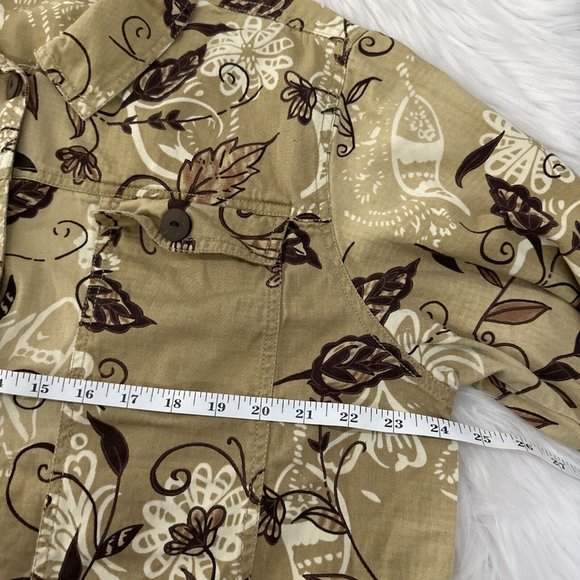 Serengeti Catalog woemns 100% cotton 1X floral jacket deco button - Picture 7 of 10